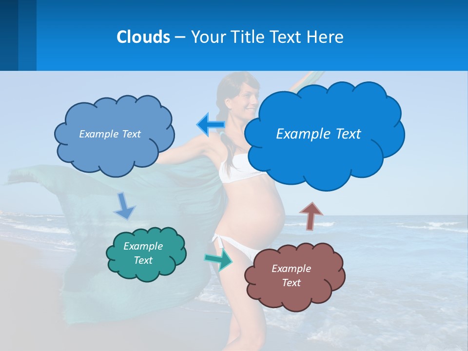 A Pregnant Woman In A Bikini Standing On The Beach PowerPoint Template