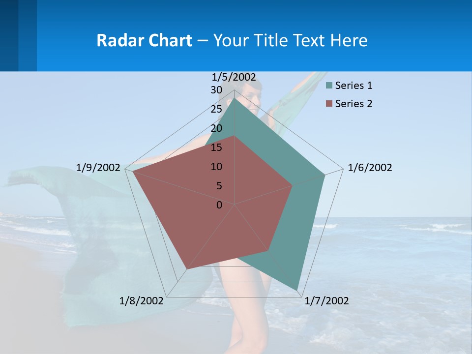 A Pregnant Woman In A Bikini Standing On The Beach PowerPoint Template