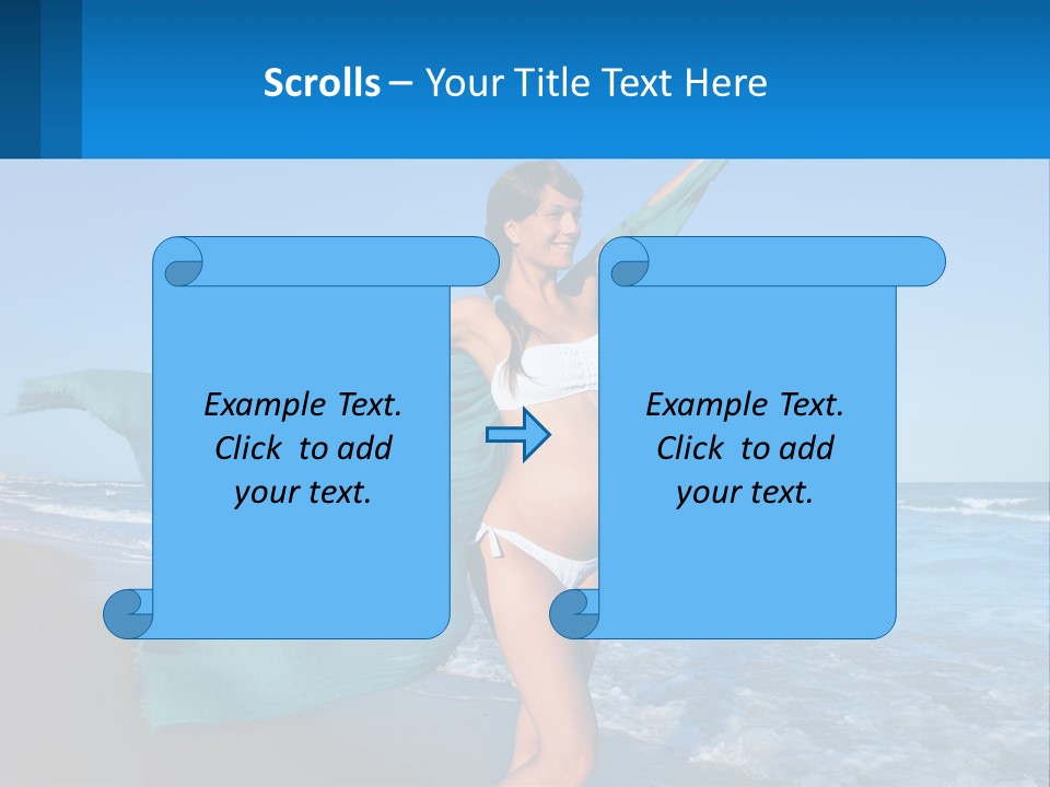 A Pregnant Woman In A Bikini Standing On The Beach PowerPoint Template