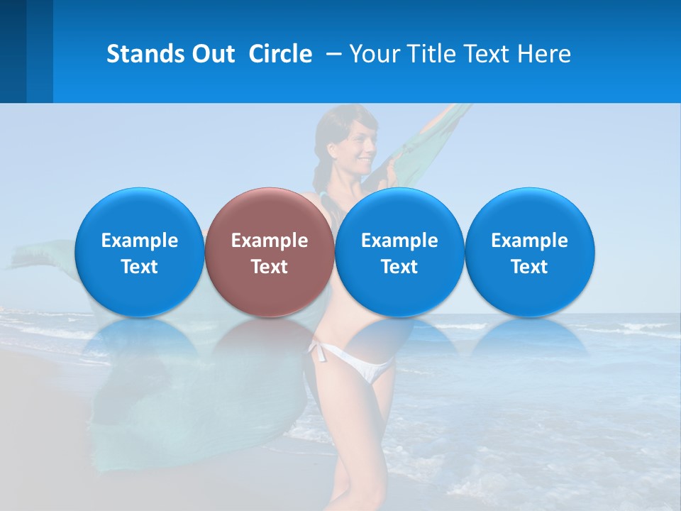 A Pregnant Woman In A Bikini Standing On The Beach PowerPoint Template