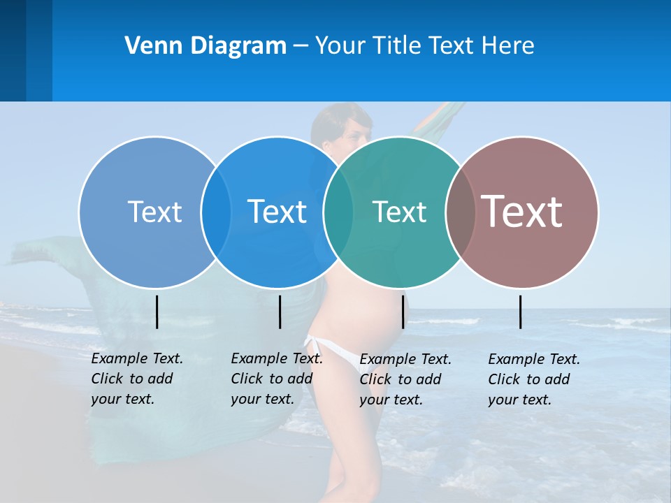 A Pregnant Woman In A Bikini Standing On The Beach PowerPoint Template