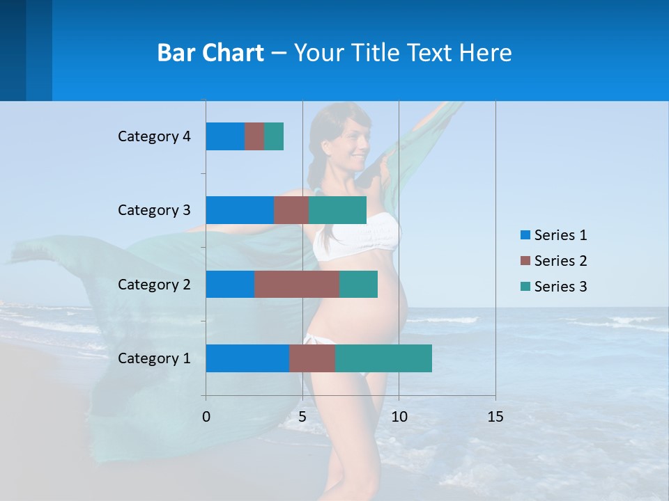 A Pregnant Woman In A Bikini Standing On The Beach PowerPoint Template