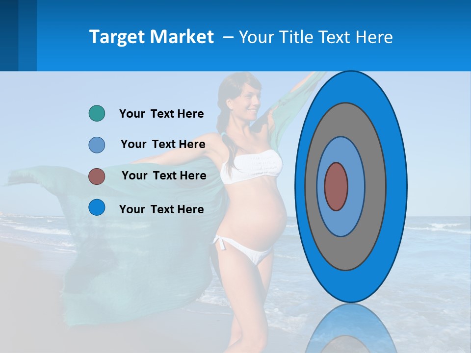 A Pregnant Woman In A Bikini Standing On The Beach PowerPoint Template