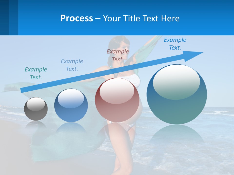 A Pregnant Woman In A Bikini Standing On The Beach PowerPoint Template