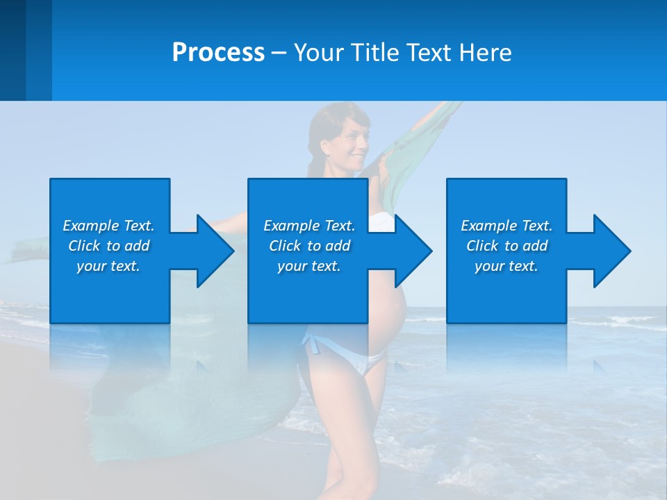 A Pregnant Woman In A Bikini Standing On The Beach PowerPoint Template