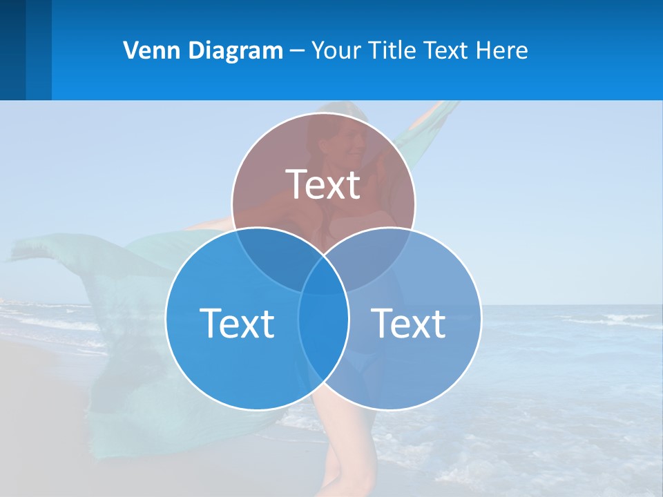 A Pregnant Woman In A Bikini Standing On The Beach PowerPoint Template