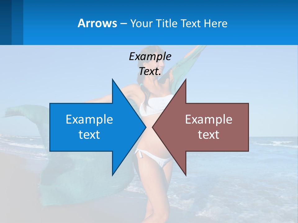 A Pregnant Woman In A Bikini Standing On The Beach PowerPoint Template