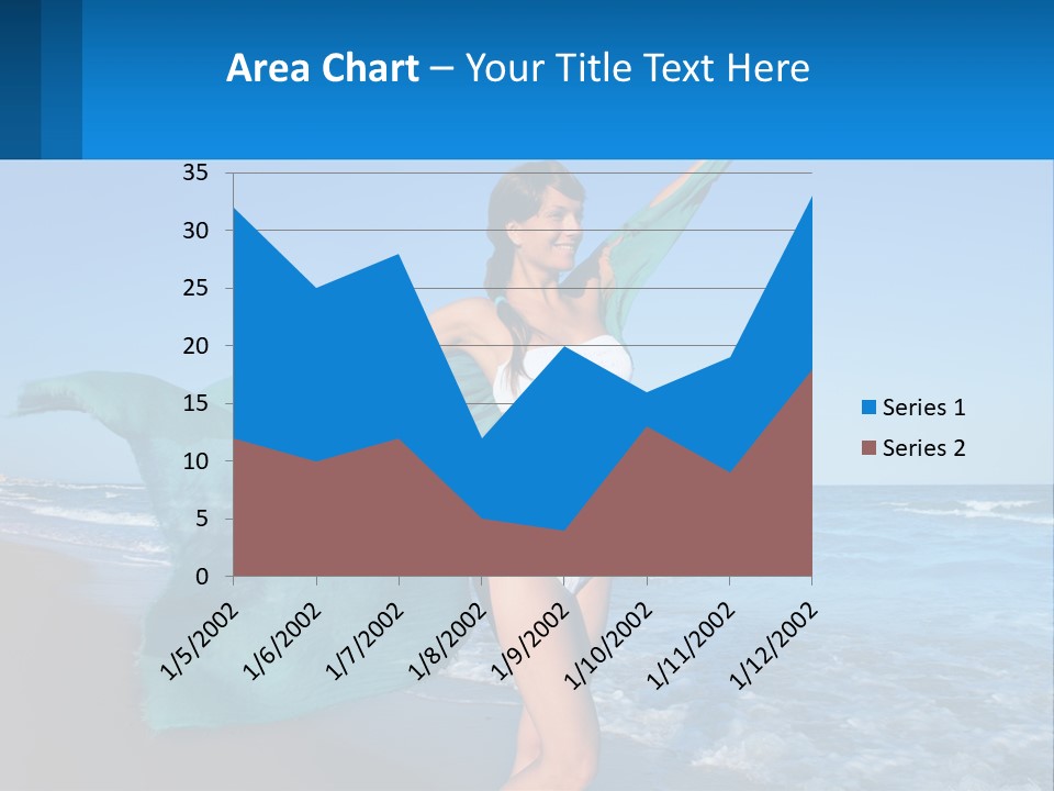 A Pregnant Woman In A Bikini Standing On The Beach PowerPoint Template