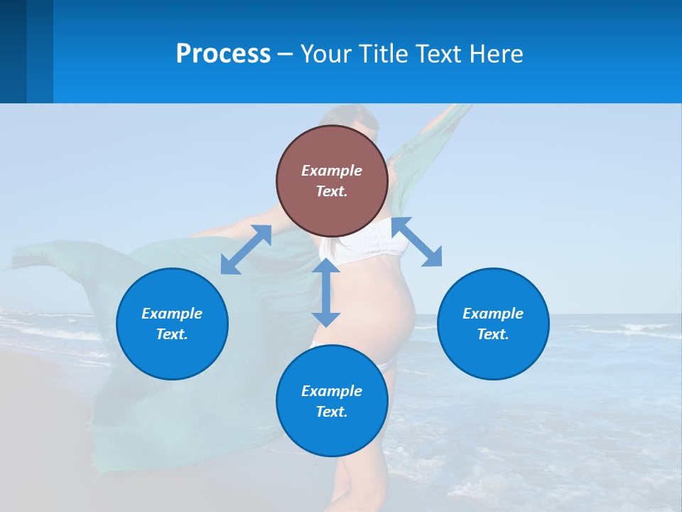 A Pregnant Woman In A Bikini Standing On The Beach PowerPoint Template