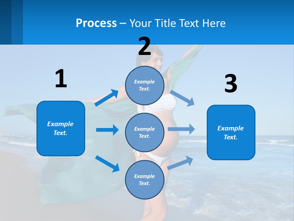 A Pregnant Woman In A Bikini Standing On The Beach PowerPoint Template