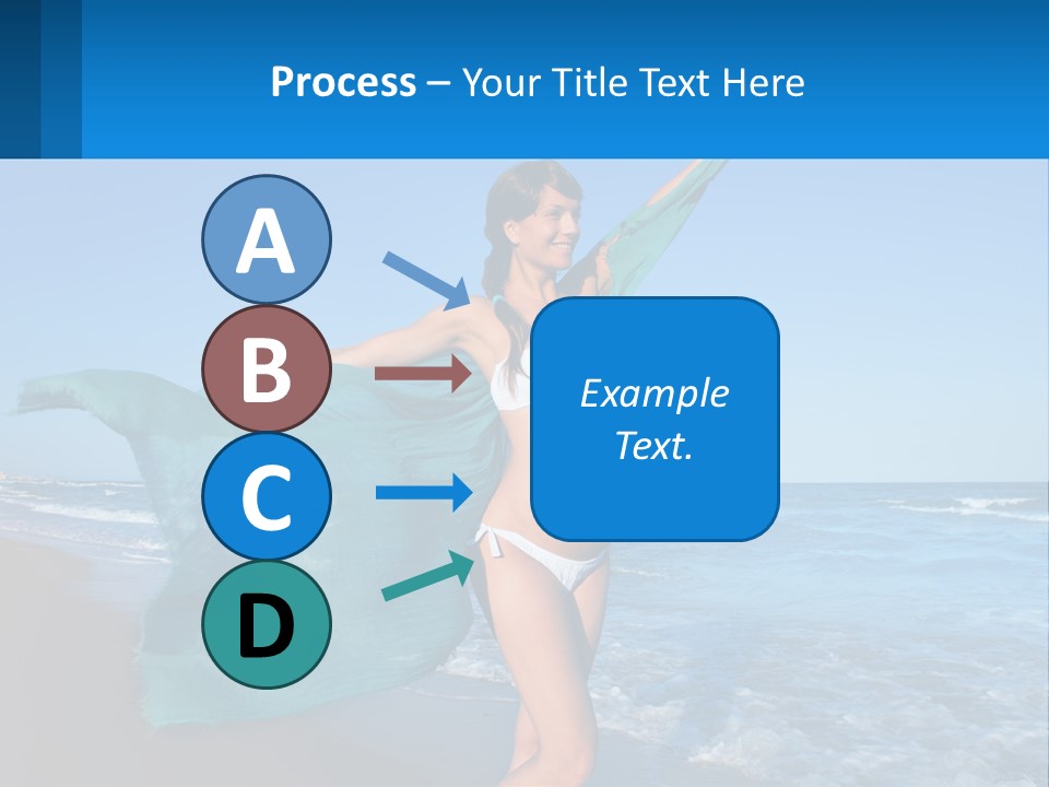 A Pregnant Woman In A Bikini Standing On The Beach PowerPoint Template