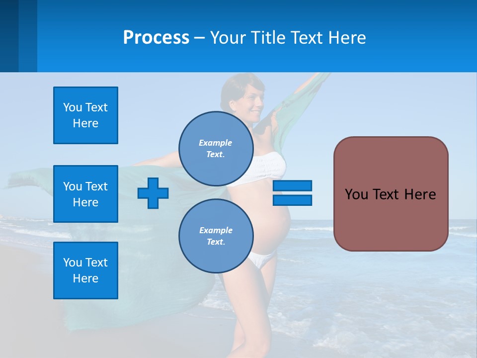 A Pregnant Woman In A Bikini Standing On The Beach PowerPoint Template