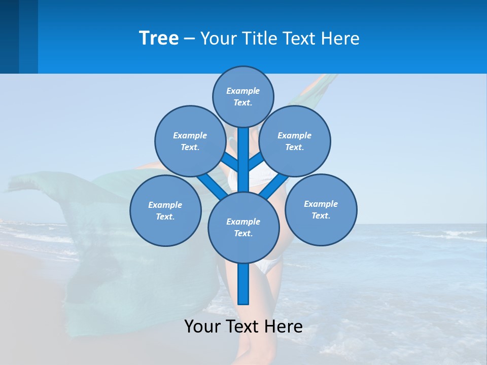 A Pregnant Woman In A Bikini Standing On The Beach PowerPoint Template