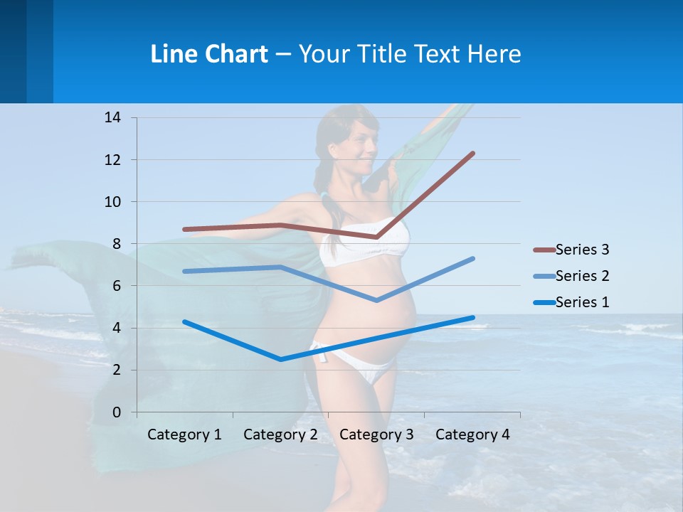 A Pregnant Woman In A Bikini Standing On The Beach PowerPoint Template