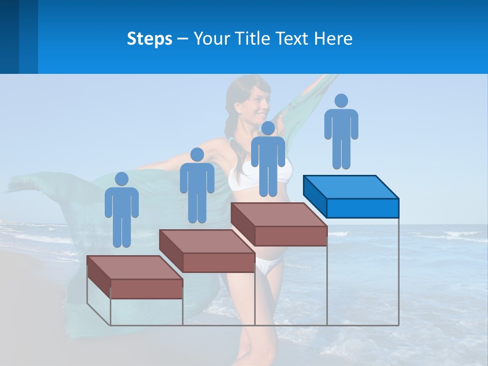 A Pregnant Woman In A Bikini Standing On The Beach PowerPoint Template