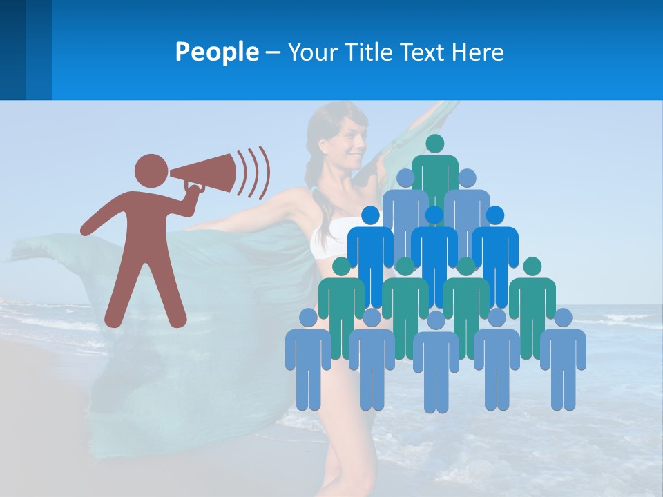 A Pregnant Woman In A Bikini Standing On The Beach PowerPoint Template