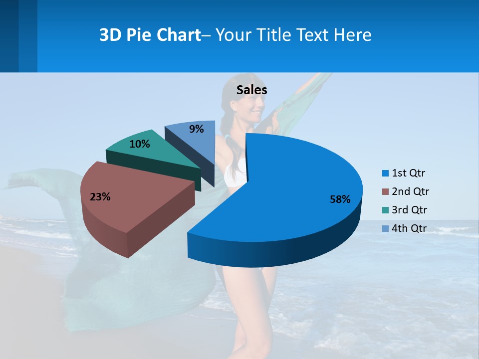 A Pregnant Woman In A Bikini Standing On The Beach PowerPoint Template