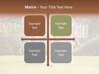 A Group Of Kids Playing In A Sprinkle Of Water PowerPoint Template