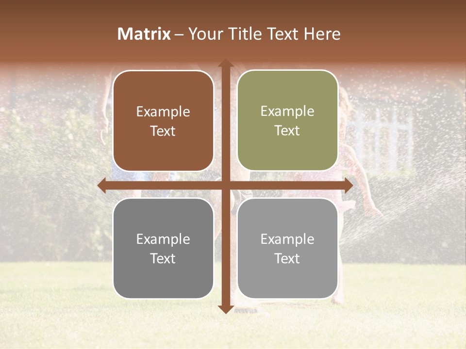 A Group Of Kids Playing In A Sprinkle Of Water PowerPoint Template