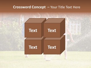 A Group Of Kids Playing In A Sprinkle Of Water PowerPoint Template