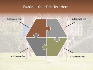 A Group Of Kids Playing In A Sprinkle Of Water PowerPoint Template