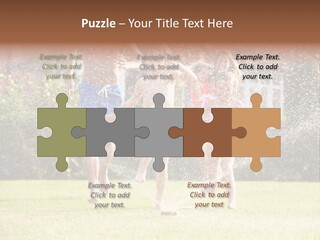 A Group Of Kids Playing In A Sprinkle Of Water PowerPoint Template