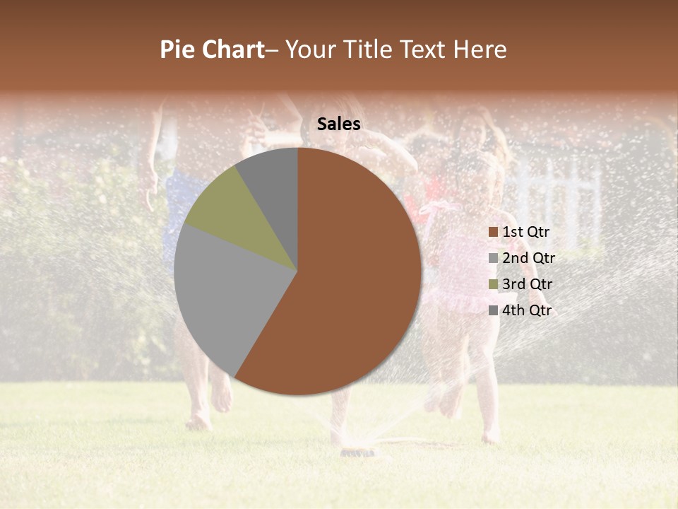 A Group Of Kids Playing In A Sprinkle Of Water PowerPoint Template