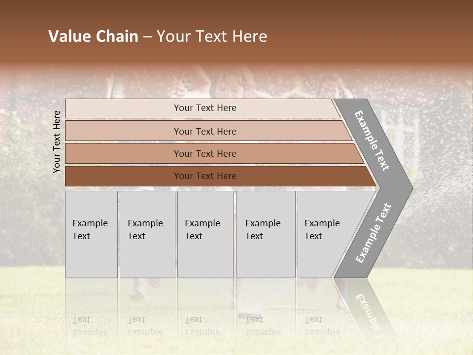 A Group Of Kids Playing In A Sprinkle Of Water PowerPoint Template