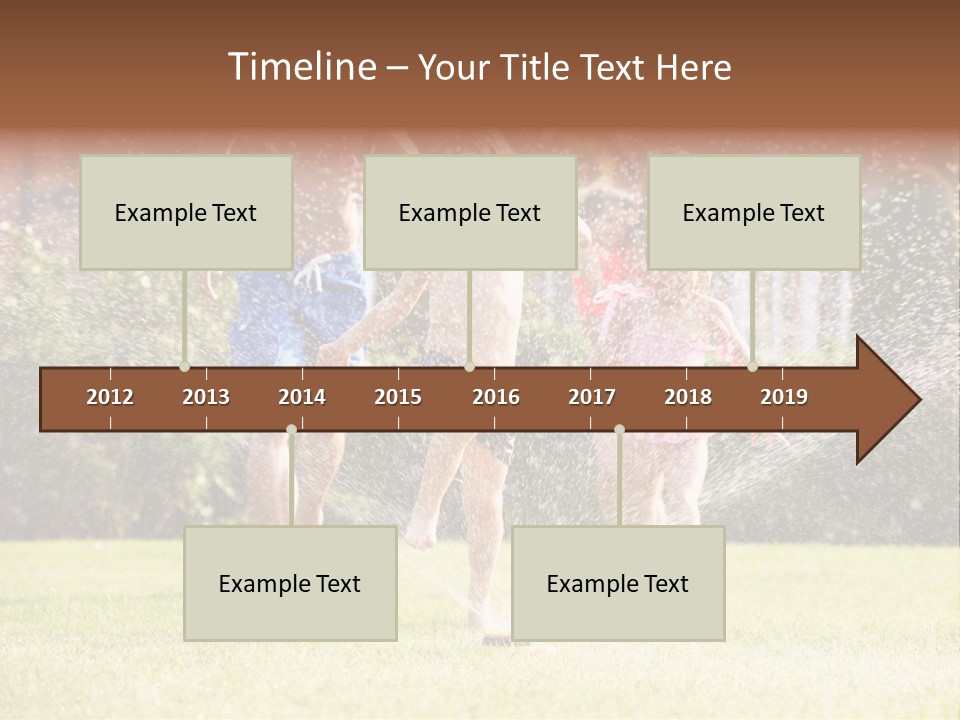 A Group Of Kids Playing In A Sprinkle Of Water PowerPoint Template