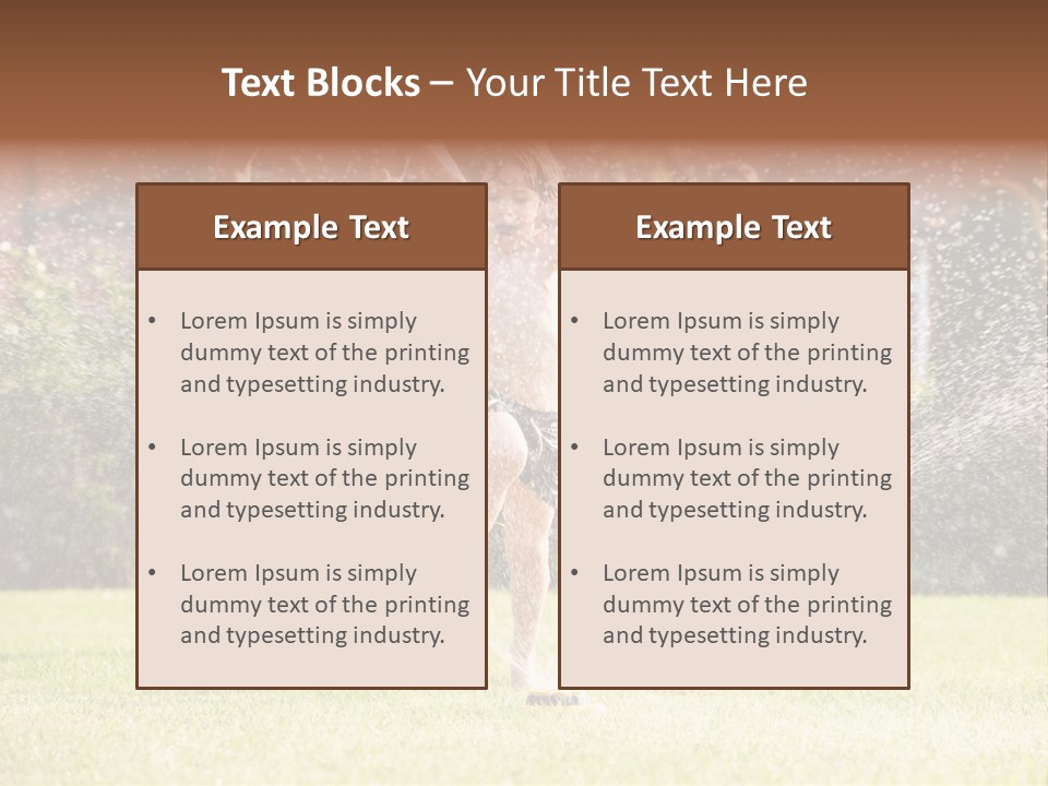 A Group Of Kids Playing In A Sprinkle Of Water PowerPoint Template