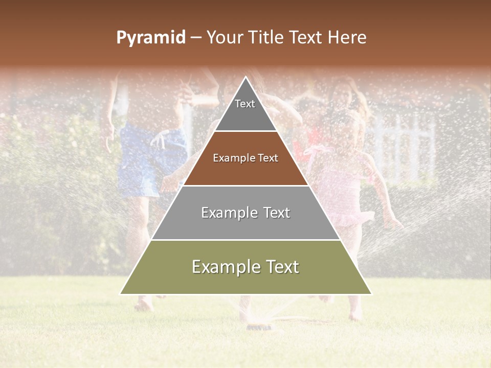 A Group Of Kids Playing In A Sprinkle Of Water PowerPoint Template