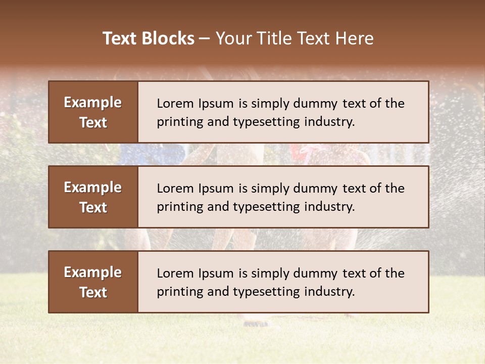A Group Of Kids Playing In A Sprinkle Of Water PowerPoint Template