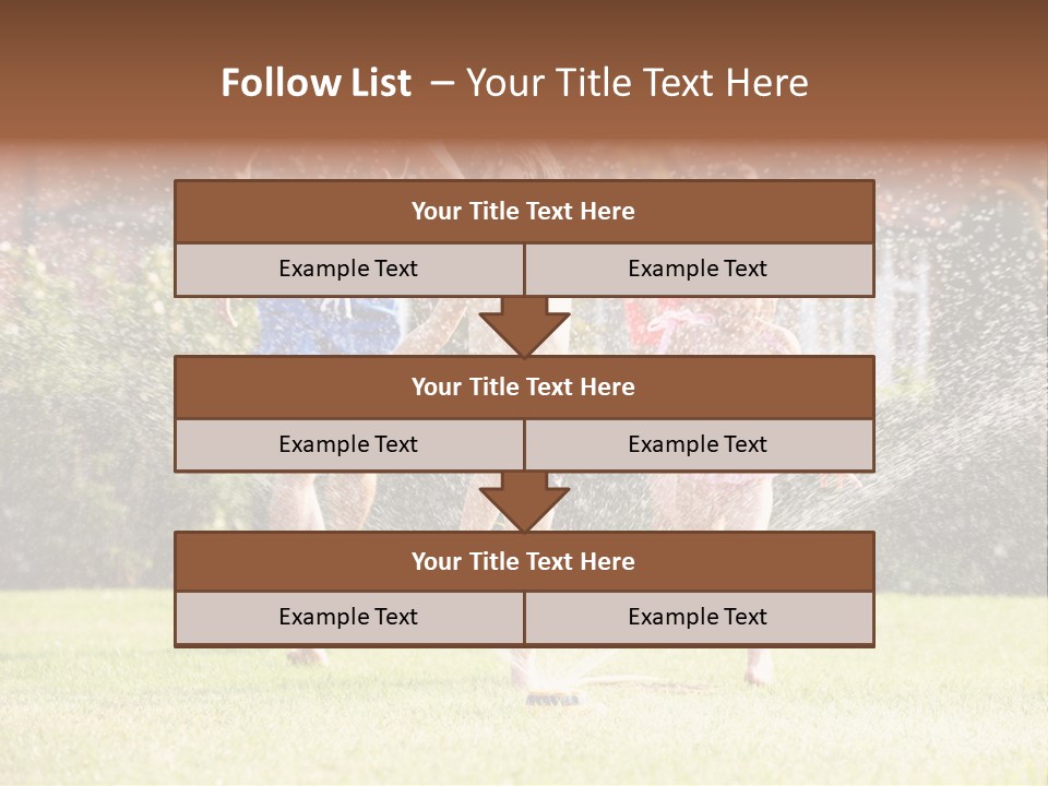 A Group Of Kids Playing In A Sprinkle Of Water PowerPoint Template