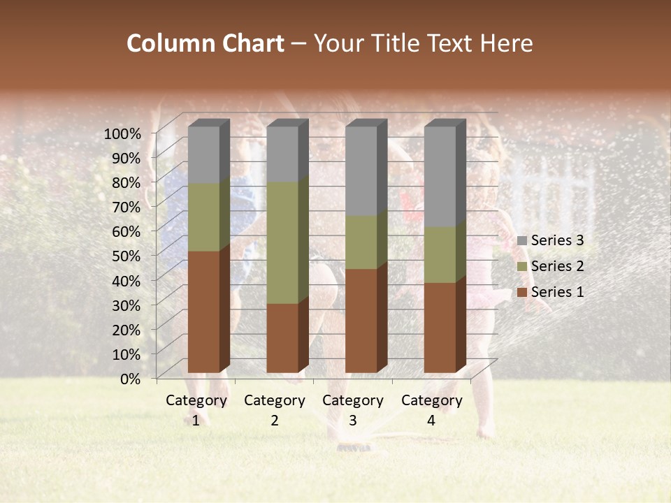 A Group Of Kids Playing In A Sprinkle Of Water PowerPoint Template