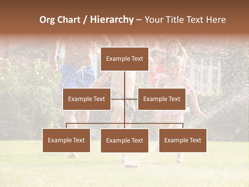 A Group Of Kids Playing In A Sprinkle Of Water PowerPoint Template