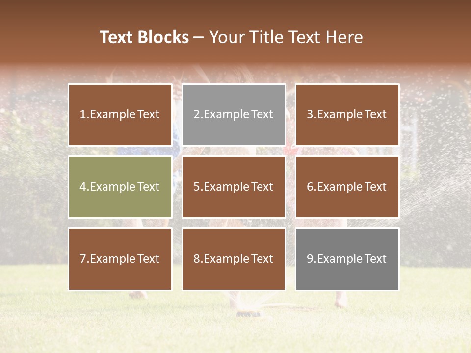 A Group Of Kids Playing In A Sprinkle Of Water PowerPoint Template