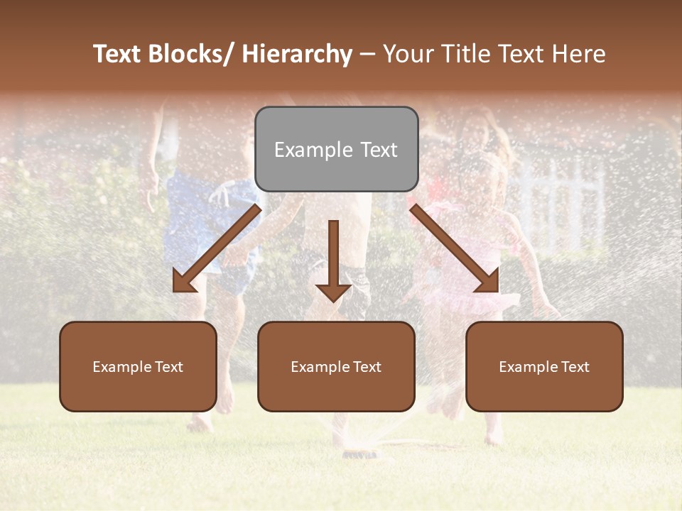 A Group Of Kids Playing In A Sprinkle Of Water PowerPoint Template