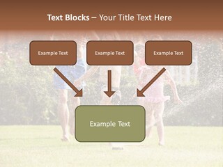 A Group Of Kids Playing In A Sprinkle Of Water PowerPoint Template