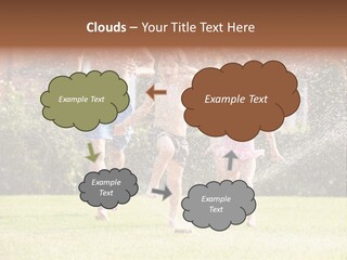 A Group Of Kids Playing In A Sprinkle Of Water PowerPoint Template