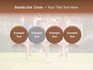 A Group Of Kids Playing In A Sprinkle Of Water PowerPoint Template