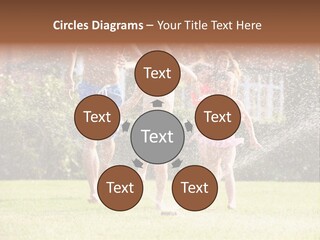 A Group Of Kids Playing In A Sprinkle Of Water PowerPoint Template