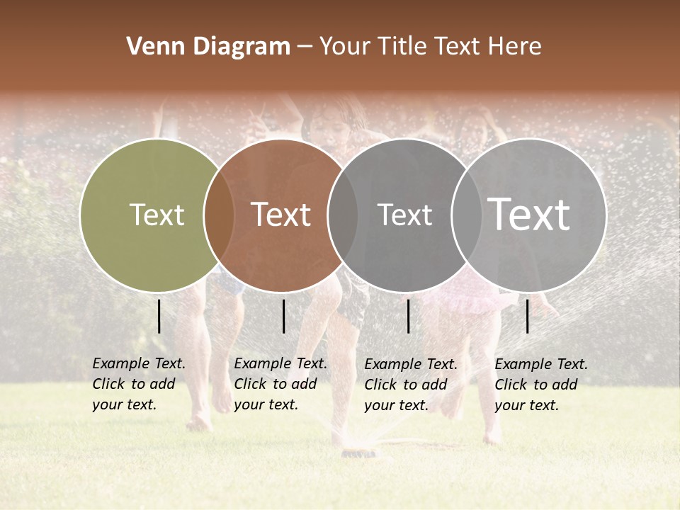 A Group Of Kids Playing In A Sprinkle Of Water PowerPoint Template