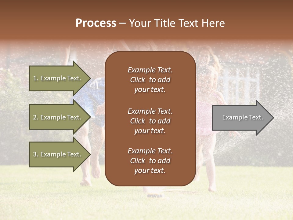 A Group Of Kids Playing In A Sprinkle Of Water PowerPoint Template