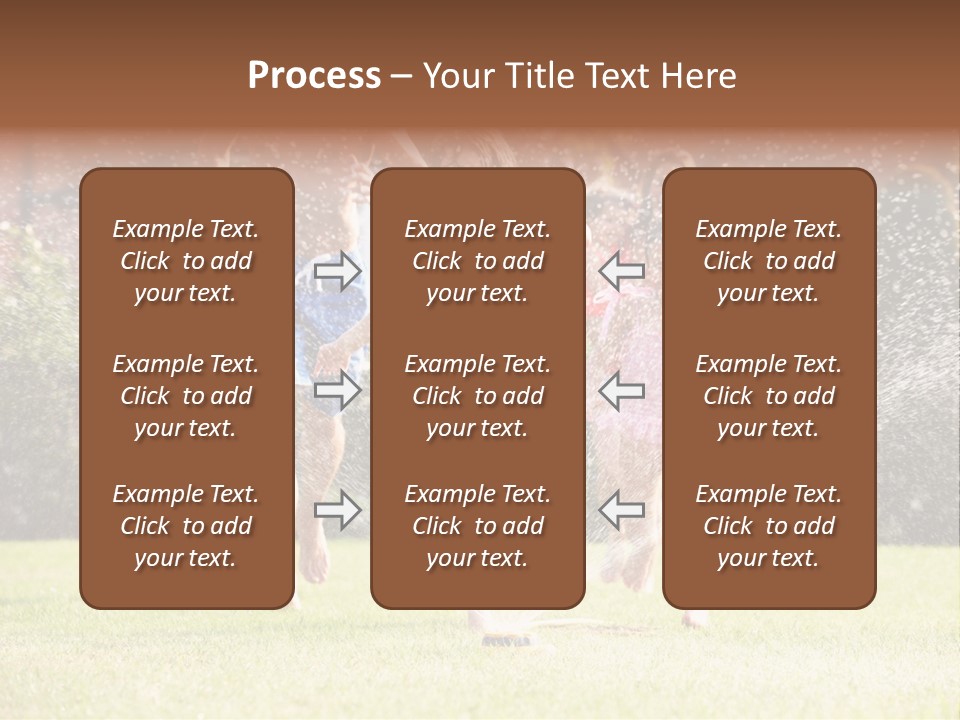 A Group Of Kids Playing In A Sprinkle Of Water PowerPoint Template