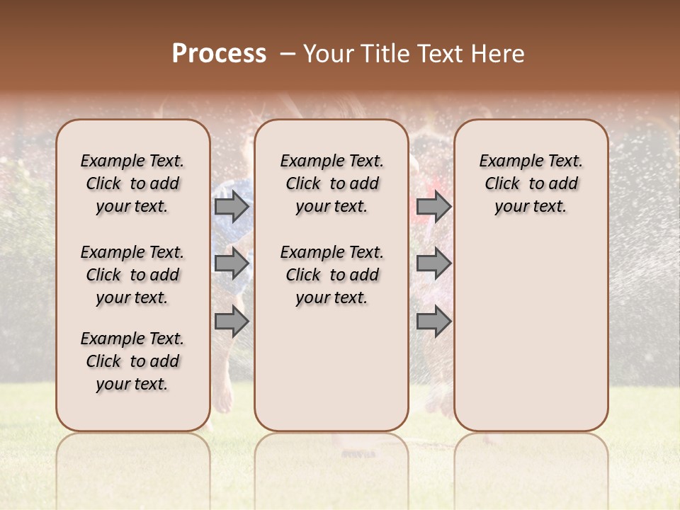 A Group Of Kids Playing In A Sprinkle Of Water PowerPoint Template