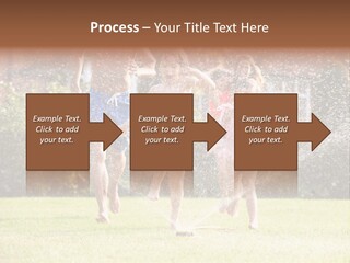 A Group Of Kids Playing In A Sprinkle Of Water PowerPoint Template