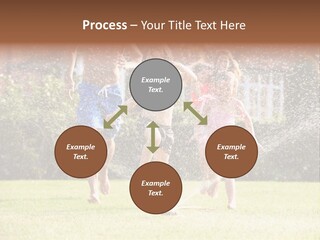 A Group Of Kids Playing In A Sprinkle Of Water PowerPoint Template