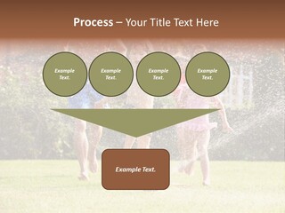 A Group Of Kids Playing In A Sprinkle Of Water PowerPoint Template