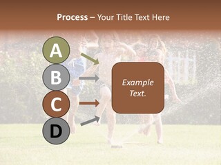 A Group Of Kids Playing In A Sprinkle Of Water PowerPoint Template