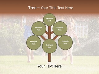 A Group Of Kids Playing In A Sprinkle Of Water PowerPoint Template